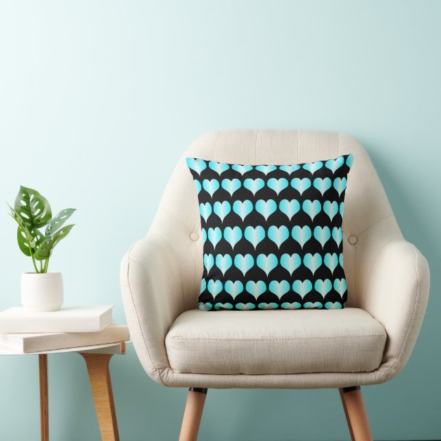Blue Hearts Design Cushion (Chair)