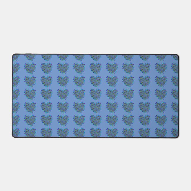 Blue Hearts Desk Mat (Front)