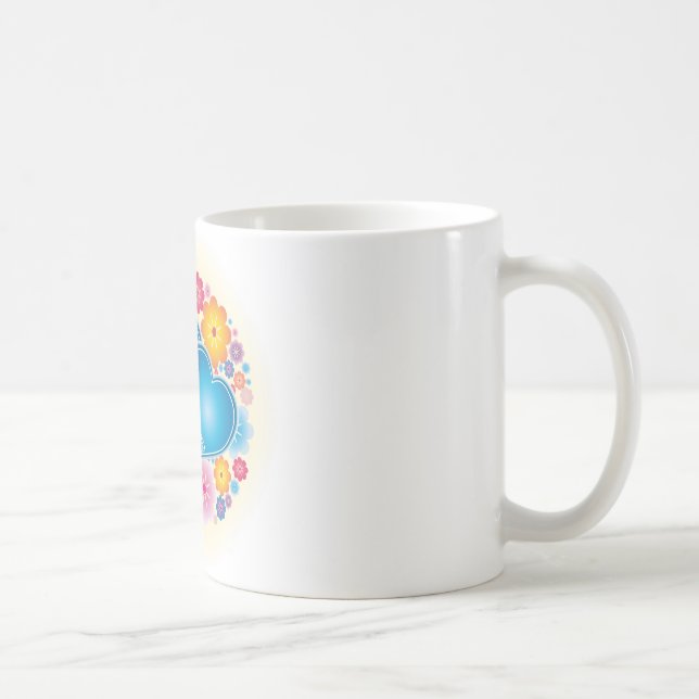 Blue Hearts Floral Coffee Mug (Right)
