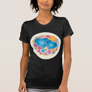 Blue Hearts Floral T-Shirt
