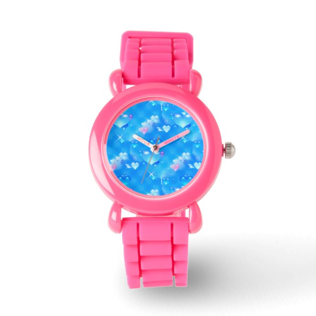 blue hearts jewellery watch (Front)