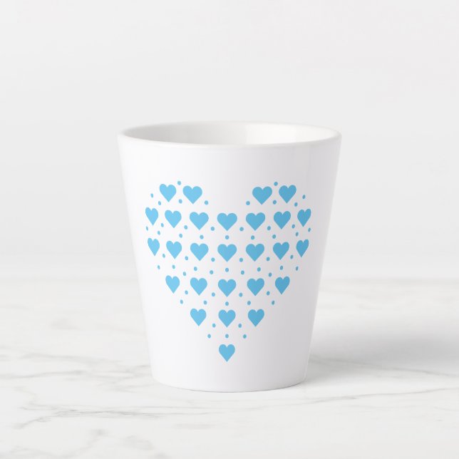 Blue Hearts Latte Mug (Front)