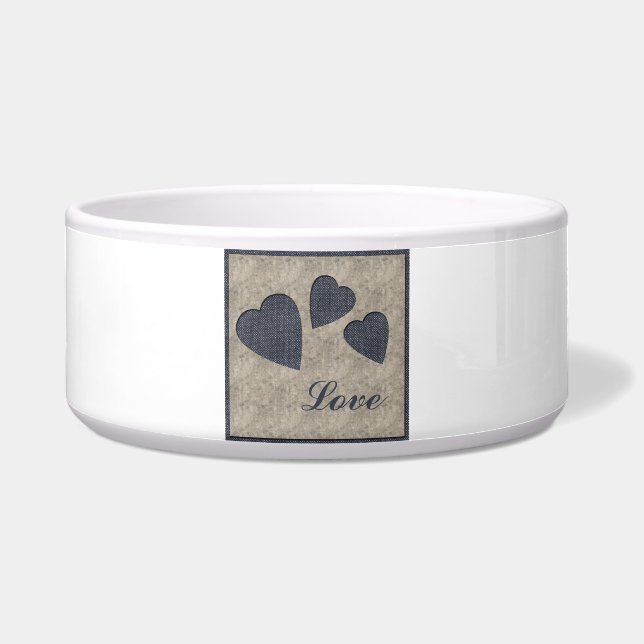 Blue Hearts Love Bowl (Front)