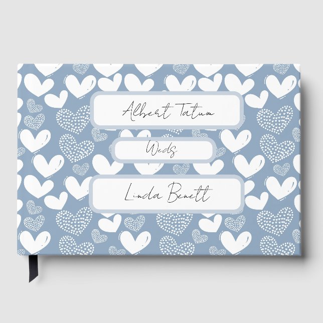 Blue hearts love  guest book (Front)