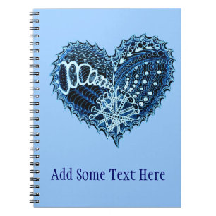 Blue Hearts on Fire Doodle Notebook