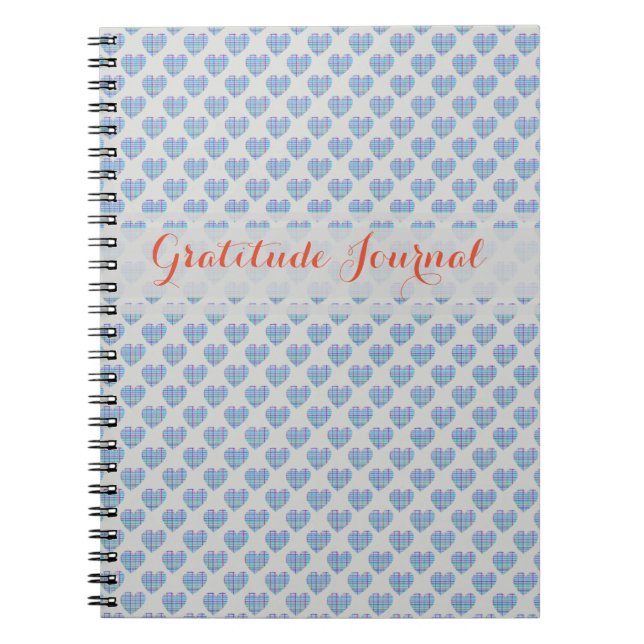Blue hearts on grey notebook (Front)