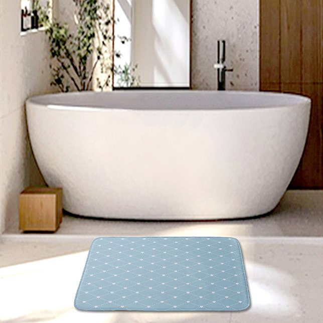 Blue Hearts Pattern Bath Mat (Creator Uploaded)