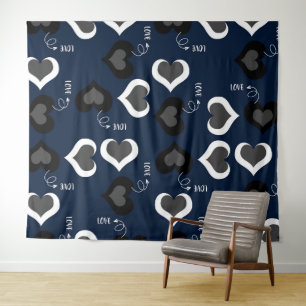 Blue hearts pattern Design Tapestry