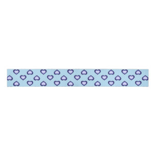 Blue Hearts Pattern Grosgrain Ribbon