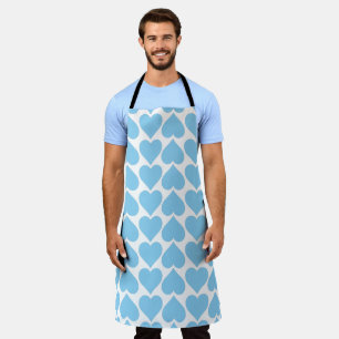 Blue Hearts Pattern, Romantic, Love Apron
