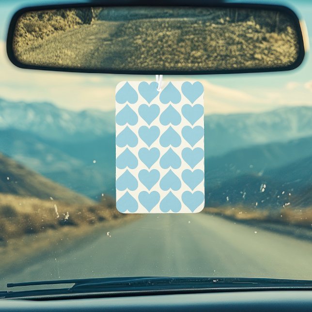 Blue Hearts Pattern, Romantic, Love Car Air Freshener (Creator Uploaded)
