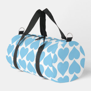 Blue Hearts Pattern, Romantic, Love Duffle Bag