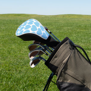 Blue Hearts Pattern, Romantic, Love Golf Head Cover