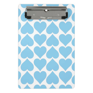 Blue Hearts Pattern, Romantic, Love Mini Clipboard