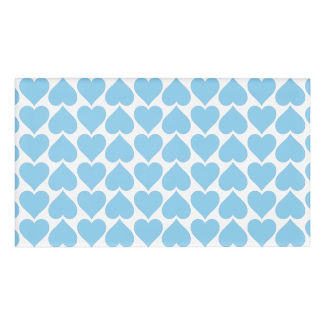 Blue Hearts Pattern, Romantic, Love Name Tag (Front)