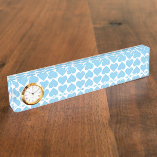 Blue Hearts Pattern, Romantic, Love Nameplate