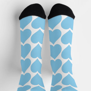 Blue Hearts Pattern, Romantic, Love Socks