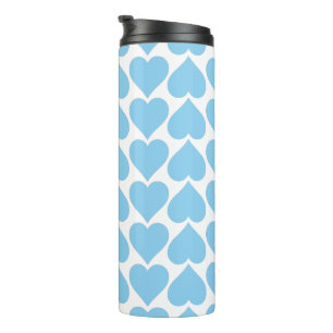 Blue Hearts Pattern, Romantic, Love Thermal Tumbler