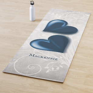 Blue Hearts Personalised Yoga Mat