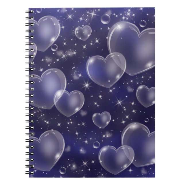 Blue Hearts Retro Vintage 90's Style Princess   Notebook (Front)