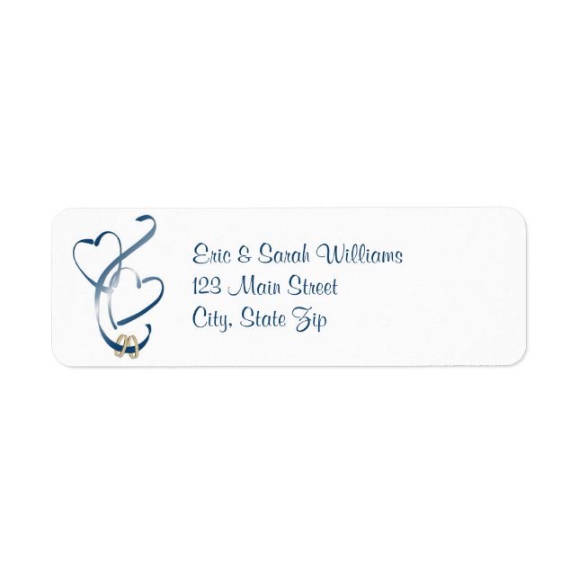 Blue Hearts Return Address Labels (Front)
