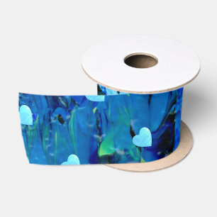 Blue Hearts Satin Ribbon