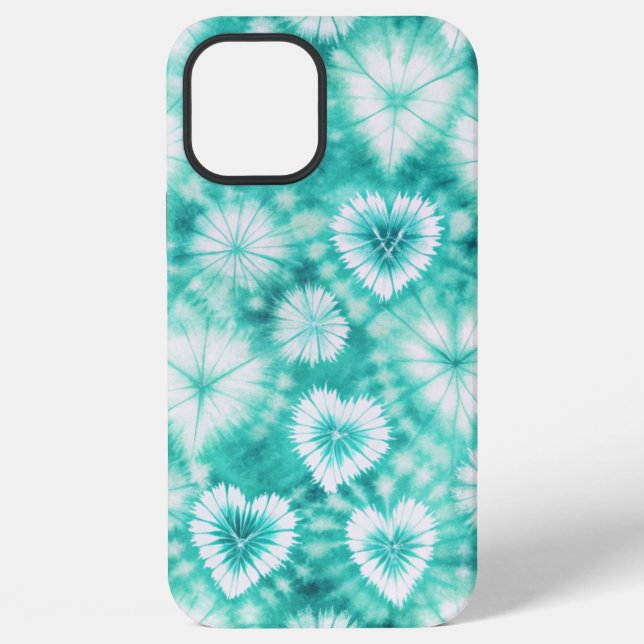 Blue Hearts Tie Dye iPhone Case (Back)