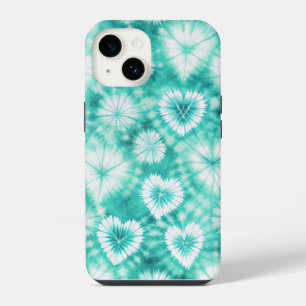 Blue Hearts Tie Dye iPhone 14 Case