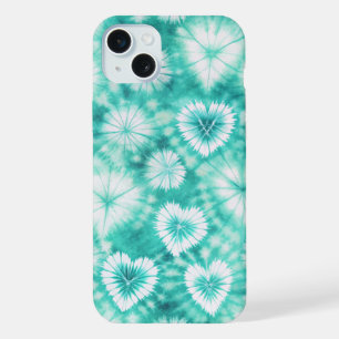 Blue Hearts Tie Dye iPhone 15 Plus Case