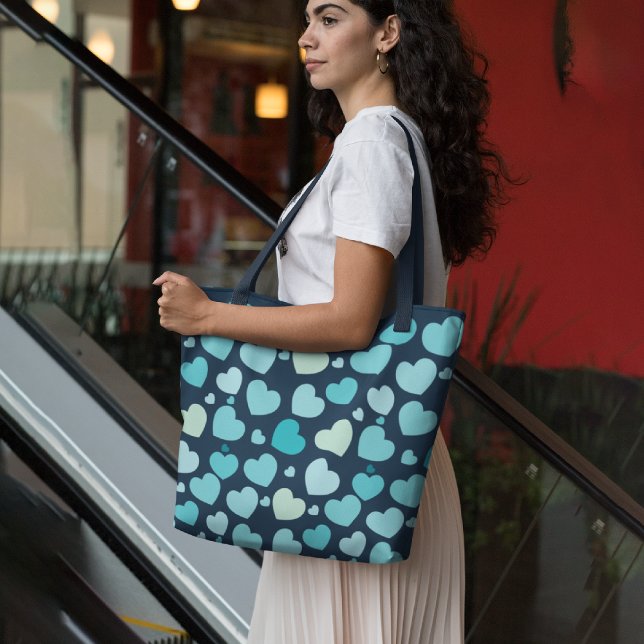 Blue hearts tote bag (Creator Uploaded)