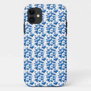 Blue Hearts with Wings iPhone 11 Case
