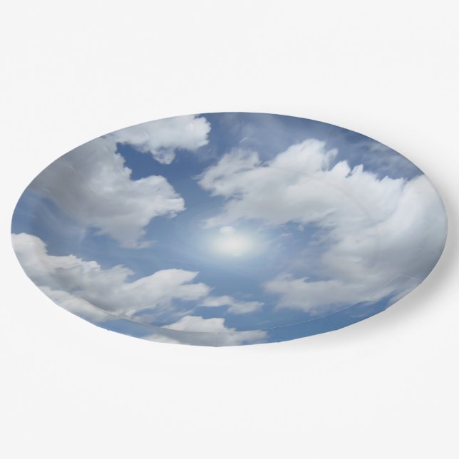 Blue Heaven Clouds + your ideas Paper Plate (Angled)