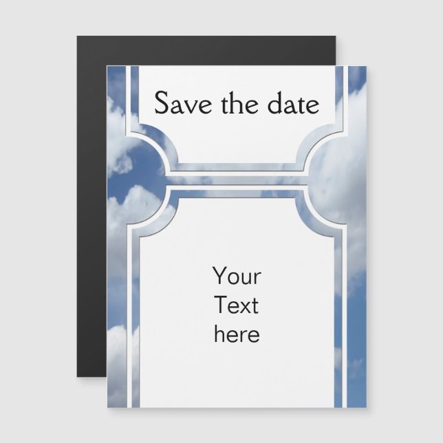 Blue Heaven Clouds + your text & ideas Magnetic Invitation (Front/Back)