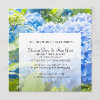 Blue Heaven, floral, wedding invitation set