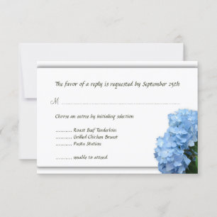 Blue Heaven Hydrangea Wedding RSVP Cards