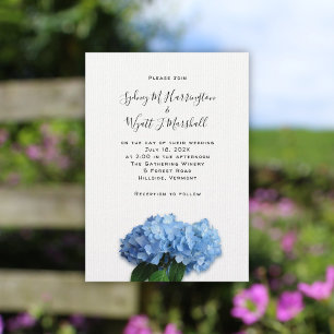Blue Heaven Hydrangea Wedding Simple Casual Invitation