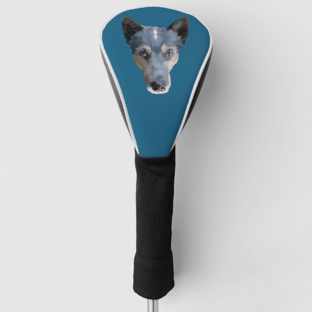 Blue Heeler / Australian Cattle Dog Golf Head Cover (Front)