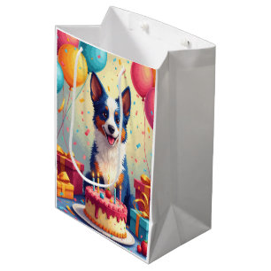 Blue Heeler Birthday Celebration Medium Gift Bag