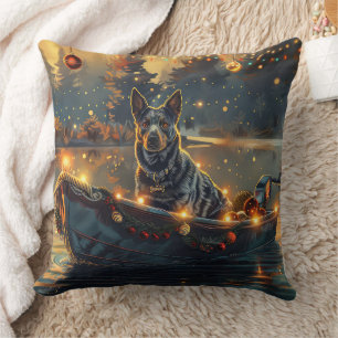 Blue Heeler Christmas Festive Voyage Cushion