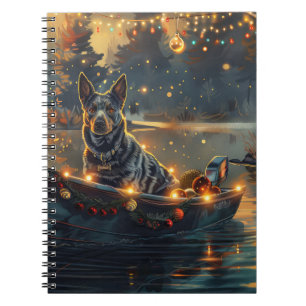 Blue Heeler Christmas Festive Voyage Notebook