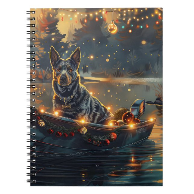 Blue Heeler Christmas Festive Voyage Notebook (Front)