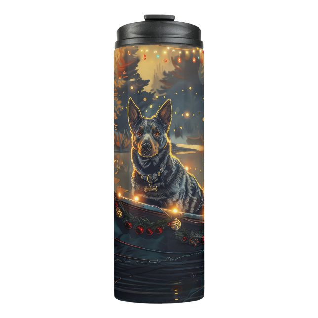 Blue Heeler Christmas Festive Voyage Thermal Tumbler (Front)
