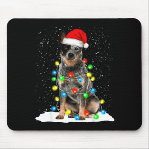 Blue Heeler Christmas Light Funny Gift For Dog Lov Mouse Pad
