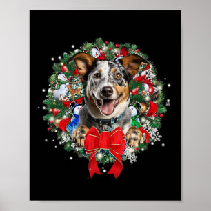 Blue Heeler Christmas Wreath Decoration Xmas Pajam