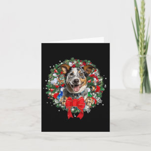 Blue Heeler Christmas Wreath Decoration Xmas Pajam Card