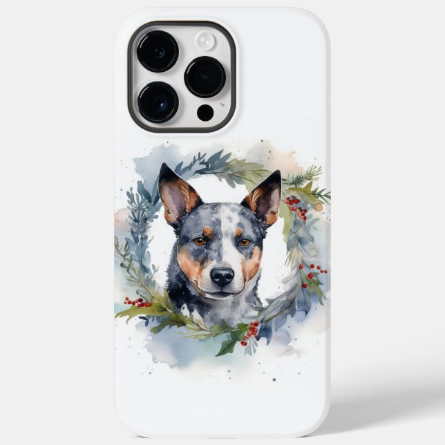 Blue Heeler Christmas Wreath Festive Pup Case-Mate iPhone Case (Back)