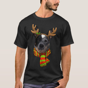 Blue Heeler Christmas Xmas Reindeer Pet Dog Lover T-Shirt