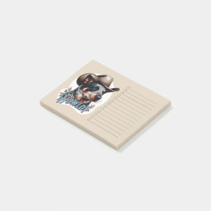 Blue Heeler Cowboy Dog Punny Howldy Cattle Dog Post-it Notes