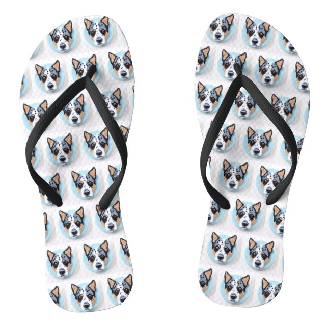 Blue Heeler Dog 3D Inspired Thongs (Footbed)