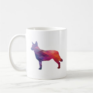 Blue Heeler Dog Breed Silhouette Geo Purple Coffee Mug